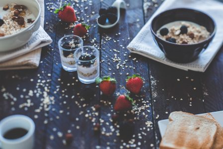 Muesli & Strawberries Healthy Breakfast Free Stock Photo