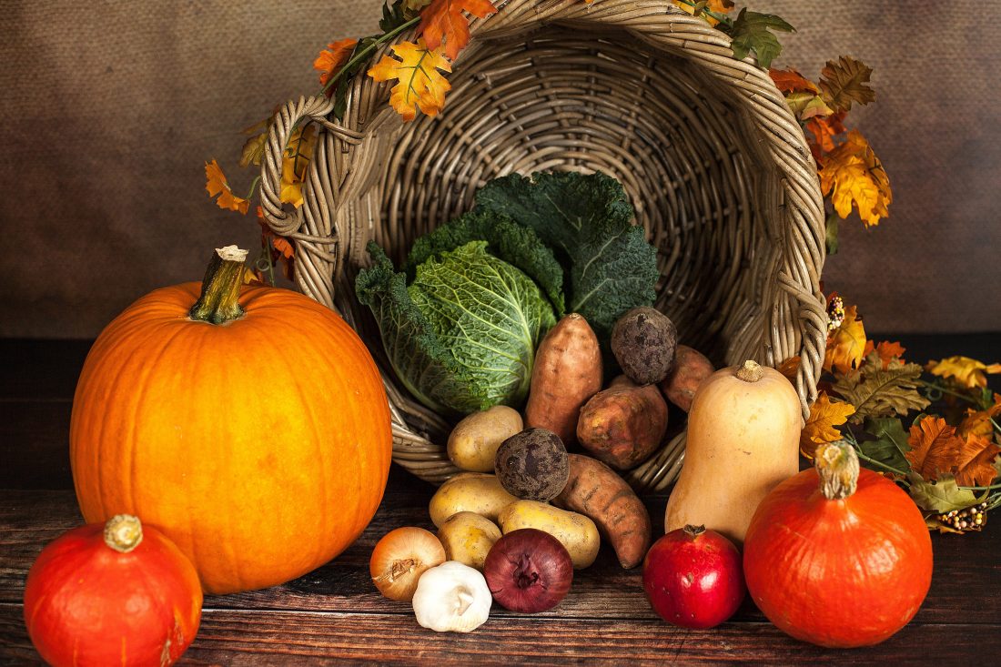 Free photo of Basket of Autumn Vegetables