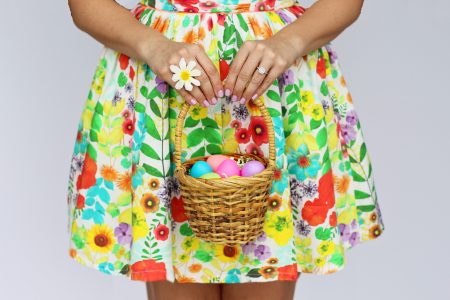Basket of Easter Eggs Free Stock Photo
