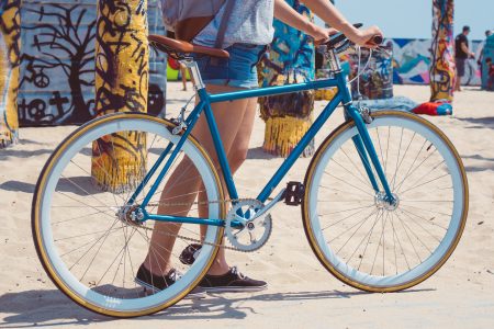 Modern Blue Bike Free Stock Photo