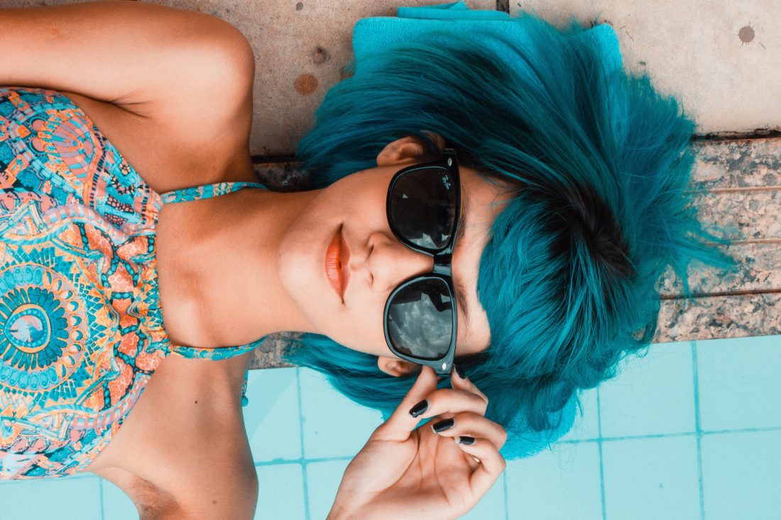 Free photo of Blue Hair & Sunglasses