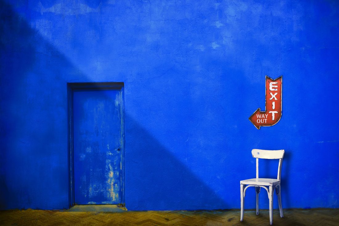 Free photo of Blue Wall