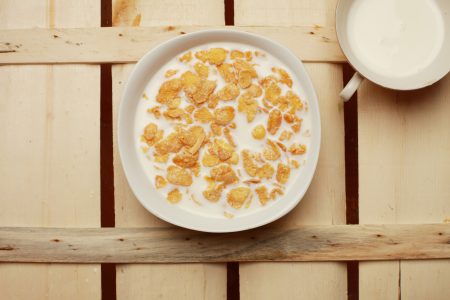 Breakfast Cereal and Milk Free Stock Photo