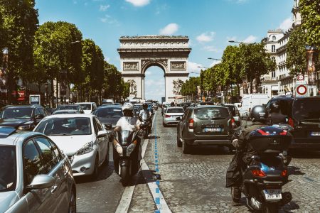 Champs Elysees Traffic Free Stock Photo