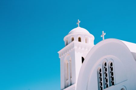 White Church in Greece Free Stock Photo