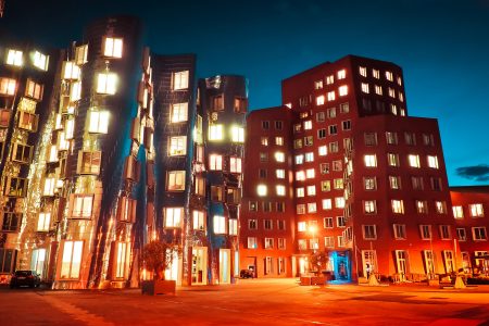 City Buildings By Night Free Stock Photo