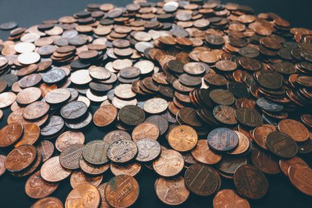 Coins on Table Free Stock Photo