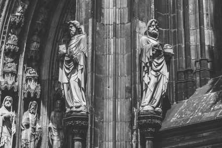Statues at Church Free Stock Photo