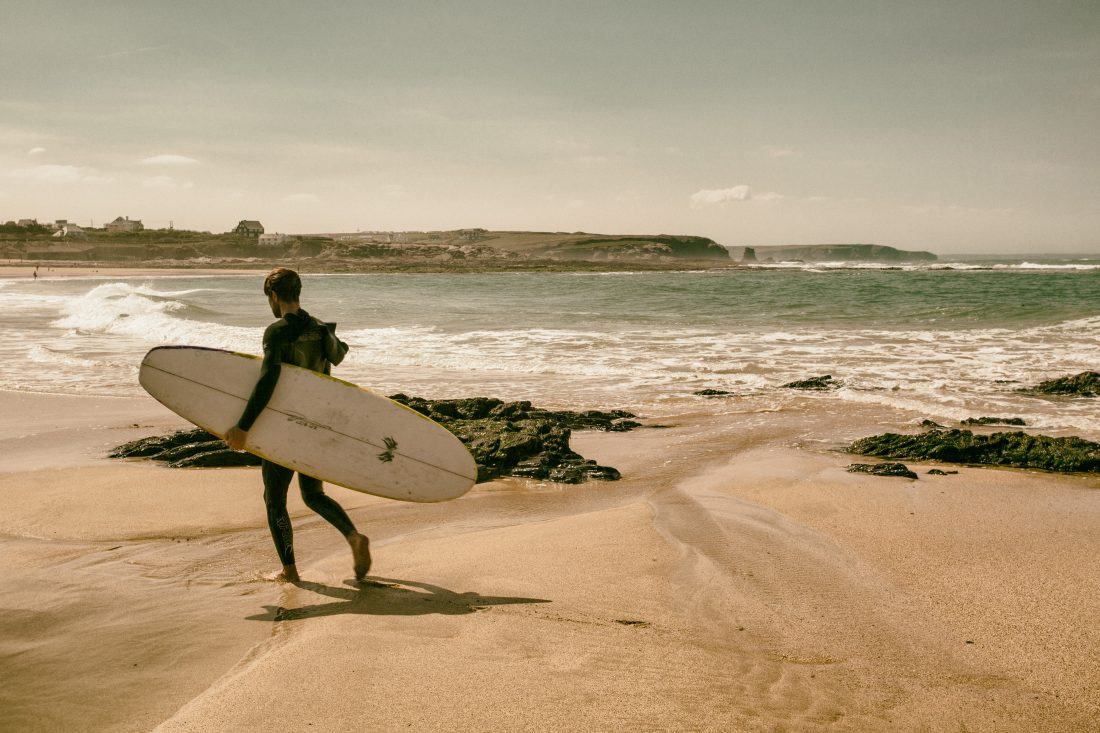 Free photo of Cornwall Surfer Beach