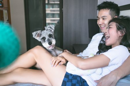 Couple with Dog Free Stock Photo