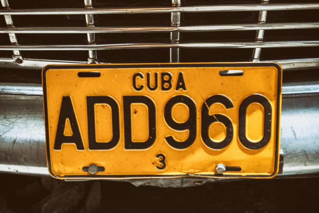 Free photo of Cuba Licence Plate