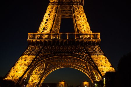 Eiffel Tower at Night Free Stock Photo