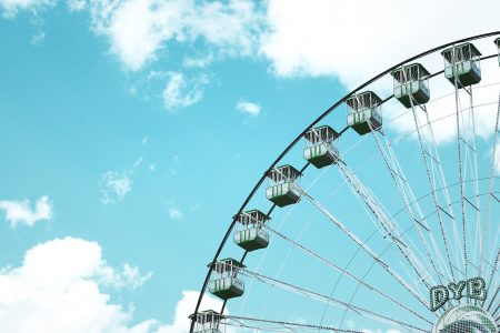 Ferris Wheel & Blue Sky Free Stock Photo