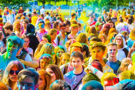 Crowd of Young People at Festival of Colors Free Stock Photo