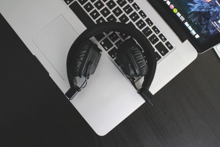 Headphones and Laptop Free Stock Photo