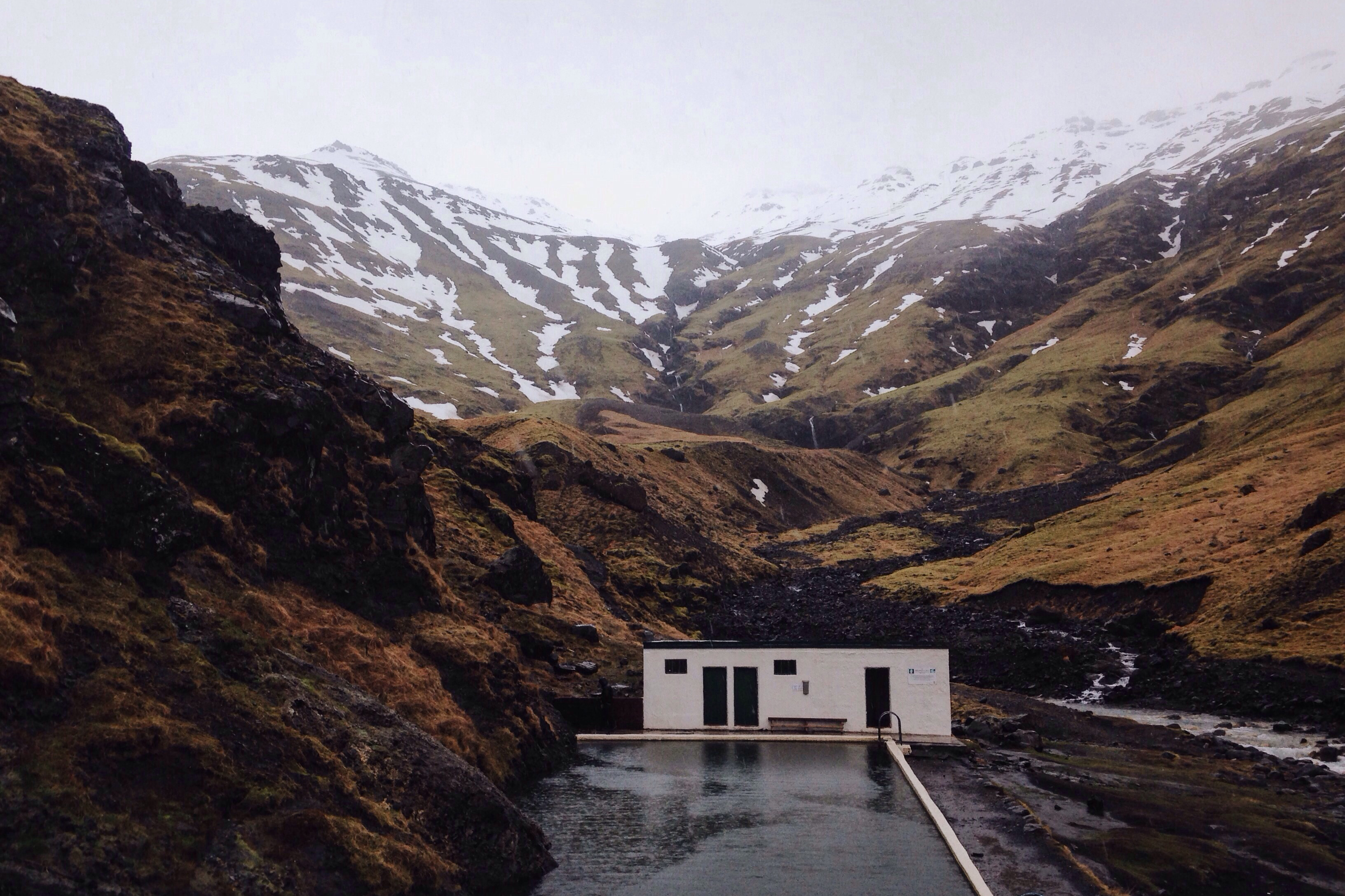 Building in Iceland Landscape