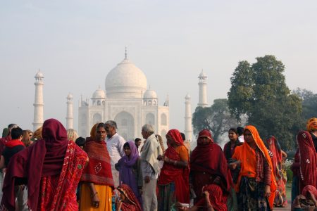 Indians by Taj Mahal Free Stock Photo