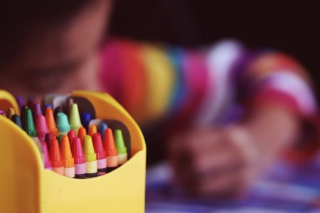 Color Crayons at School Free Stock Photo
