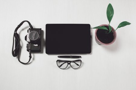Laptop Camera & Glasses Free Stock Photo