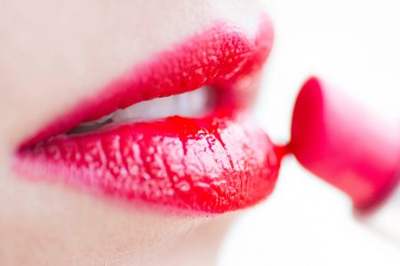 Woman Wearing Lipstick