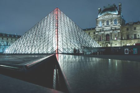 Louvre Pyramid, Paris Free Stock Photo