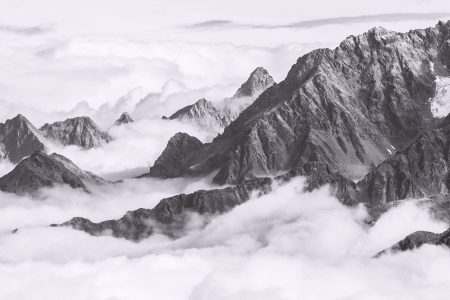Mountains in Clouds Free Stock Photo