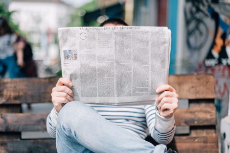 Man Reading Newspaper Free Stock Photo