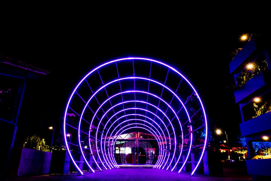 Free photo of Night Tunnel Lights