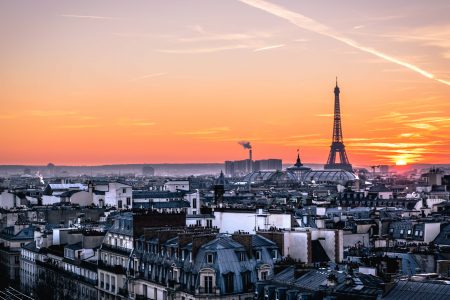 Sunset in Paris Free Stock Photo