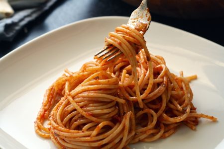 Spaghetti Pasta on Fork Free Stock Photo