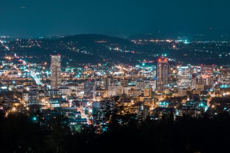 Portland City Nightscape Free Stock Photo