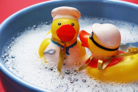Rubber Ducks in Bath Free Stock Photo