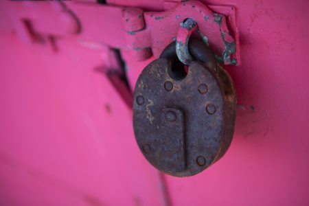 Rusty Lock on Door Free Stock Photo