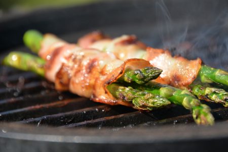 Asparagus on Barbecue Grill Free Stock Photo