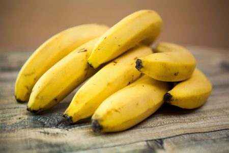 Bananas on Table Free Stock Photo