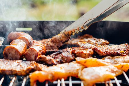 Meat on BBQ Free Stock Photo