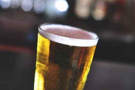 Cold Beer in Pint Glass Free Stock Photo