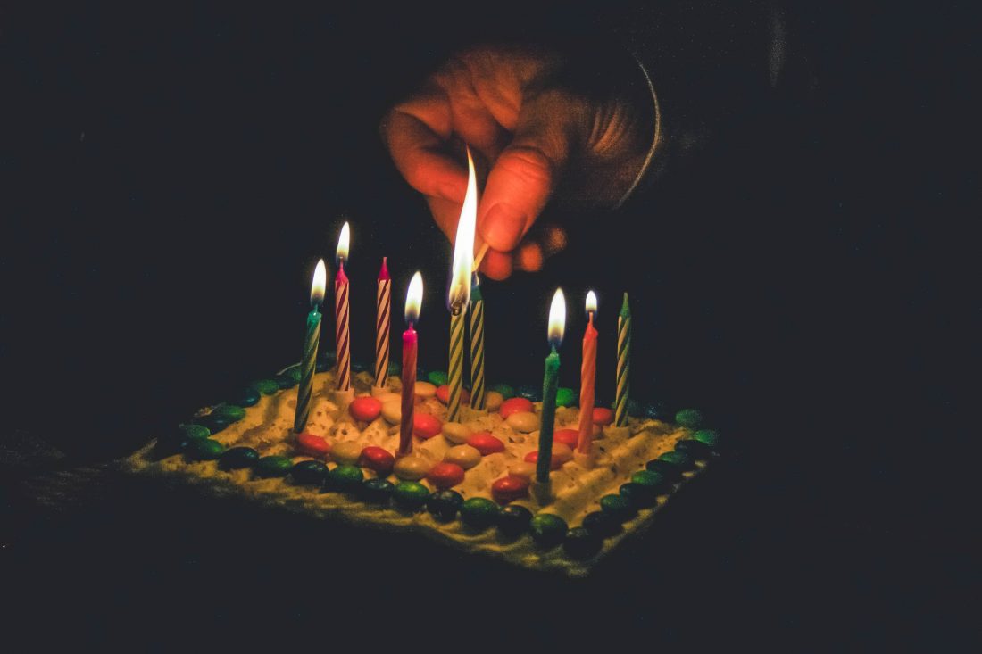 Free photo of Man Lighting Birthday Cake