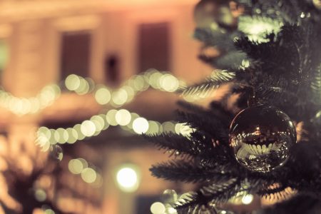 Bokeh Christmas Tree Baubles Free Stock Photo