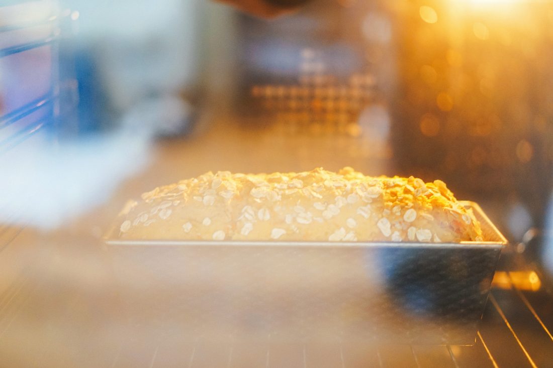 Free photo of Bread Baking in Oven