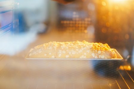 Bread Baking in Oven Free Stock Photo