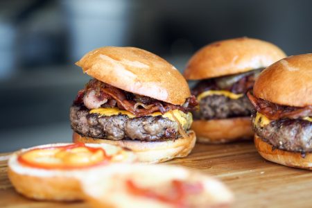 Sumptious Burgers with Bacon & Cheese Free Stock Photo