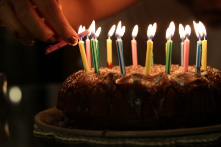 Birthday Cake with C&les Free Stock Photo