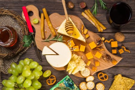 Cheese, Fruit & Biscuits Free Stock Photo