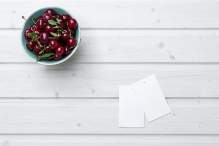 Cherries on Table Free Stock Photo