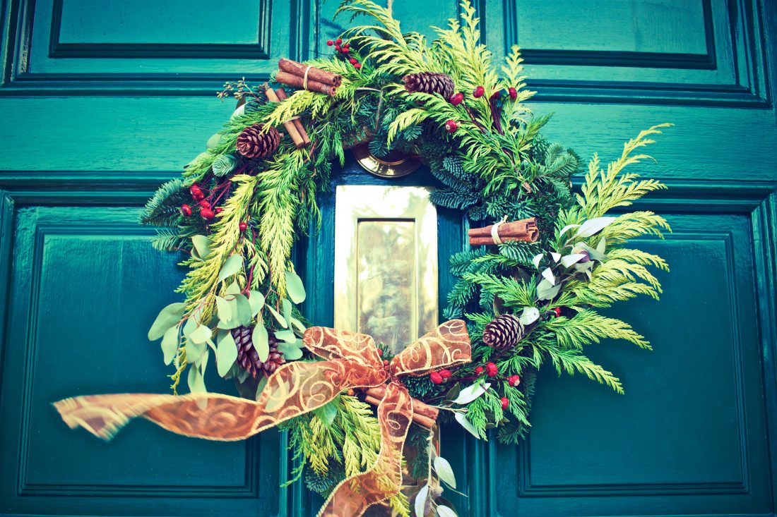 Free photo of Christmas Wreath Hanging on Door