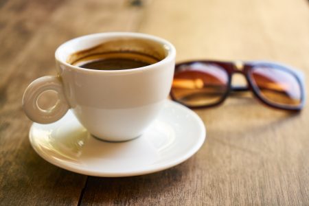 Espresso Coffee & Sunglasses Free Stock Photo