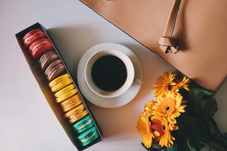 Macarons & Coffee Free Stock Photo