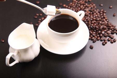 Coffee with Milk & Sugar Free Stock Photo
