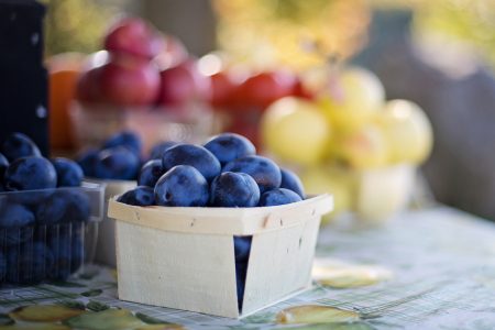 Plums at Market Free Stock Photo